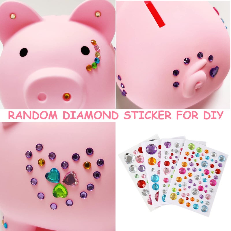 PJDRLLC بنك PJDRLLC Piggy Bank غير قابل للكسر، بنك نقود من البلاستيك للفتيات والفتيان متوسط ​​الحجم، هدايا عملية لعيد الميلاد وعيد الفصح (وردي) - Image 5
